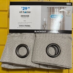 At Home Beige Blackout Curtains